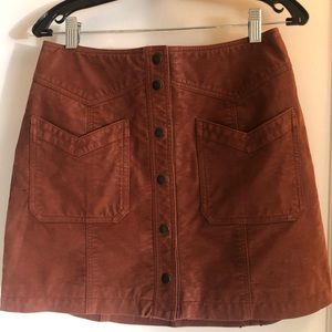 Free People High-Waisted Faux Leather Skirt (Size 6)